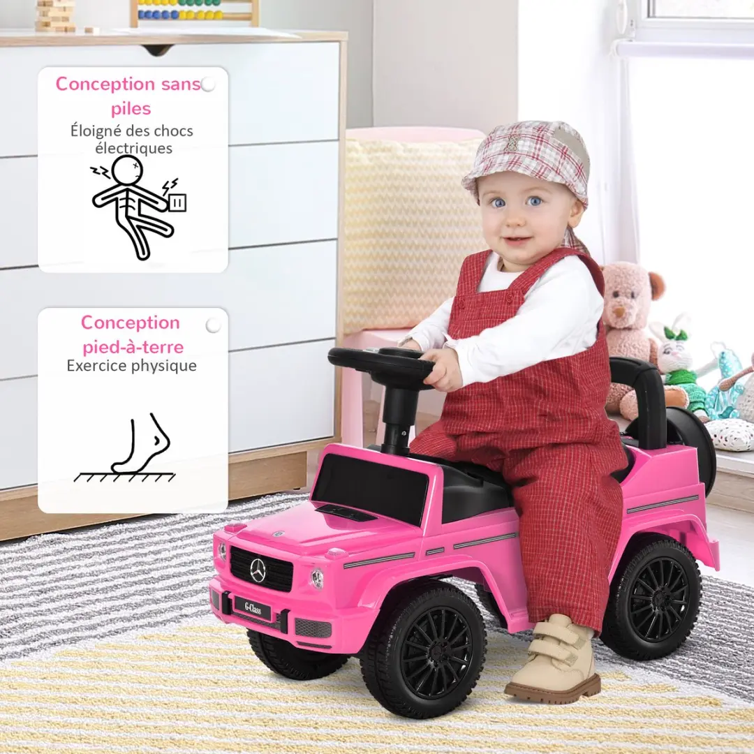 Homcom Kinderglijwagen PP 62,5x28,5x45cm - Roze