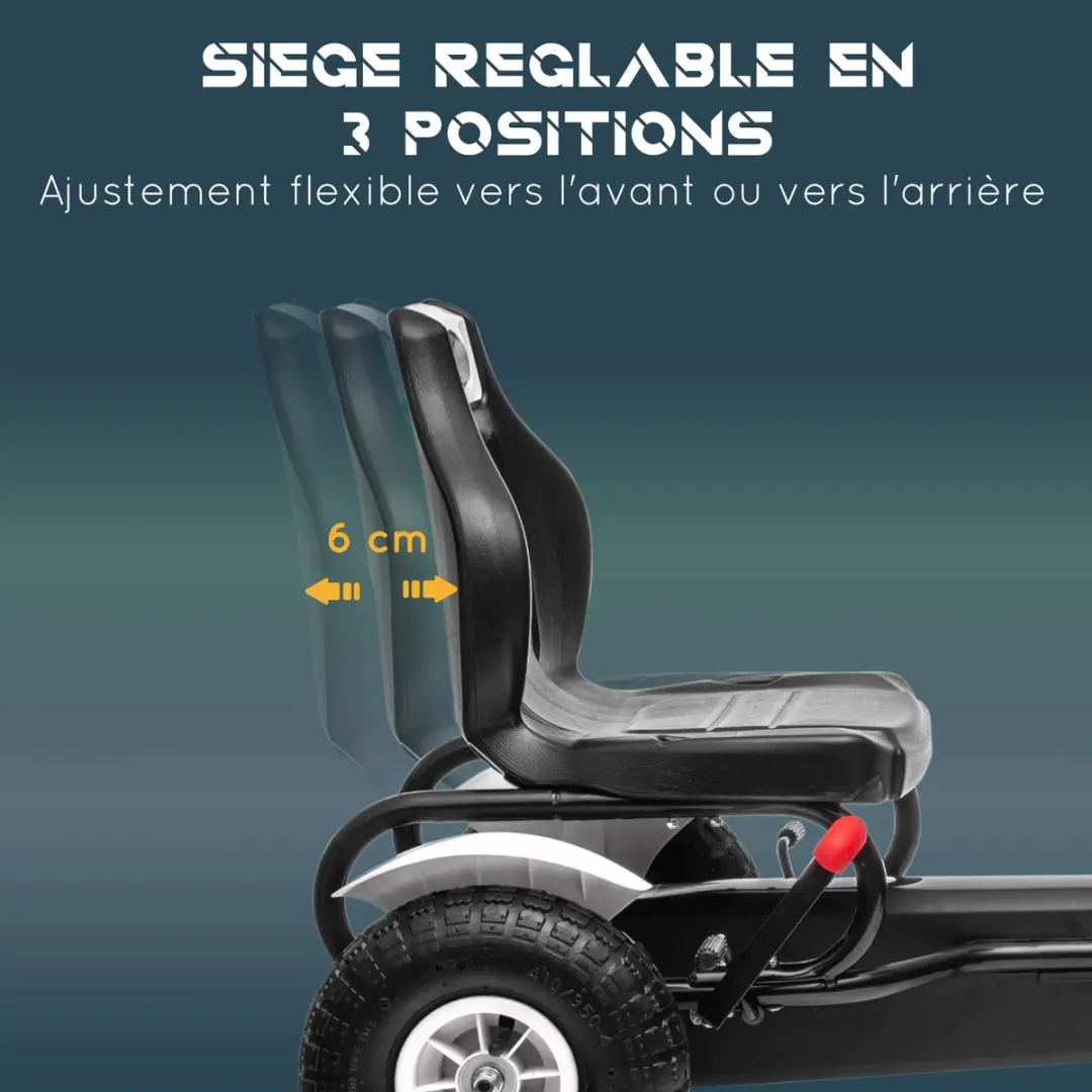 Homcom Pedal Go-Kart PP Metaal - Wit