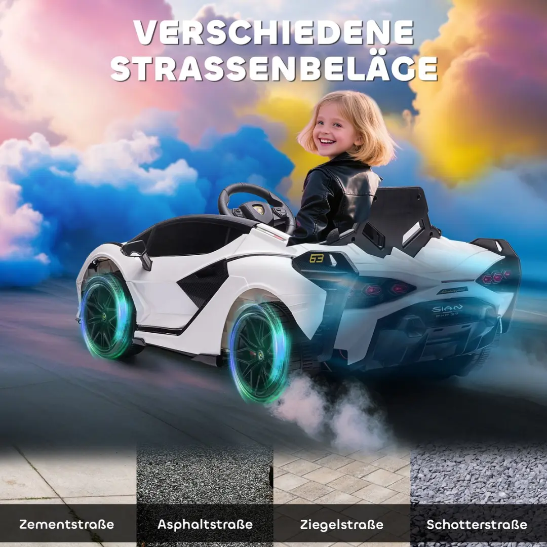 Homcom Rijden op Auto - 108x62x40cm - Wit - 370-171V90WT