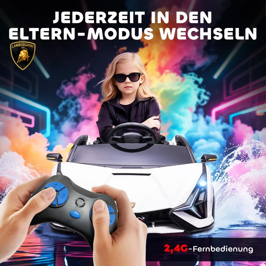 Homcom Rijden op Auto - 108x62x40cm - Wit - 370-171V90WT