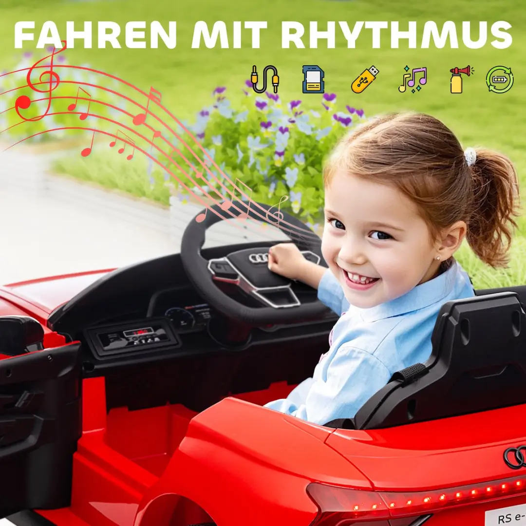 Homcom Speelgoedvoertuig Audi Licentie - Rood/Zwart