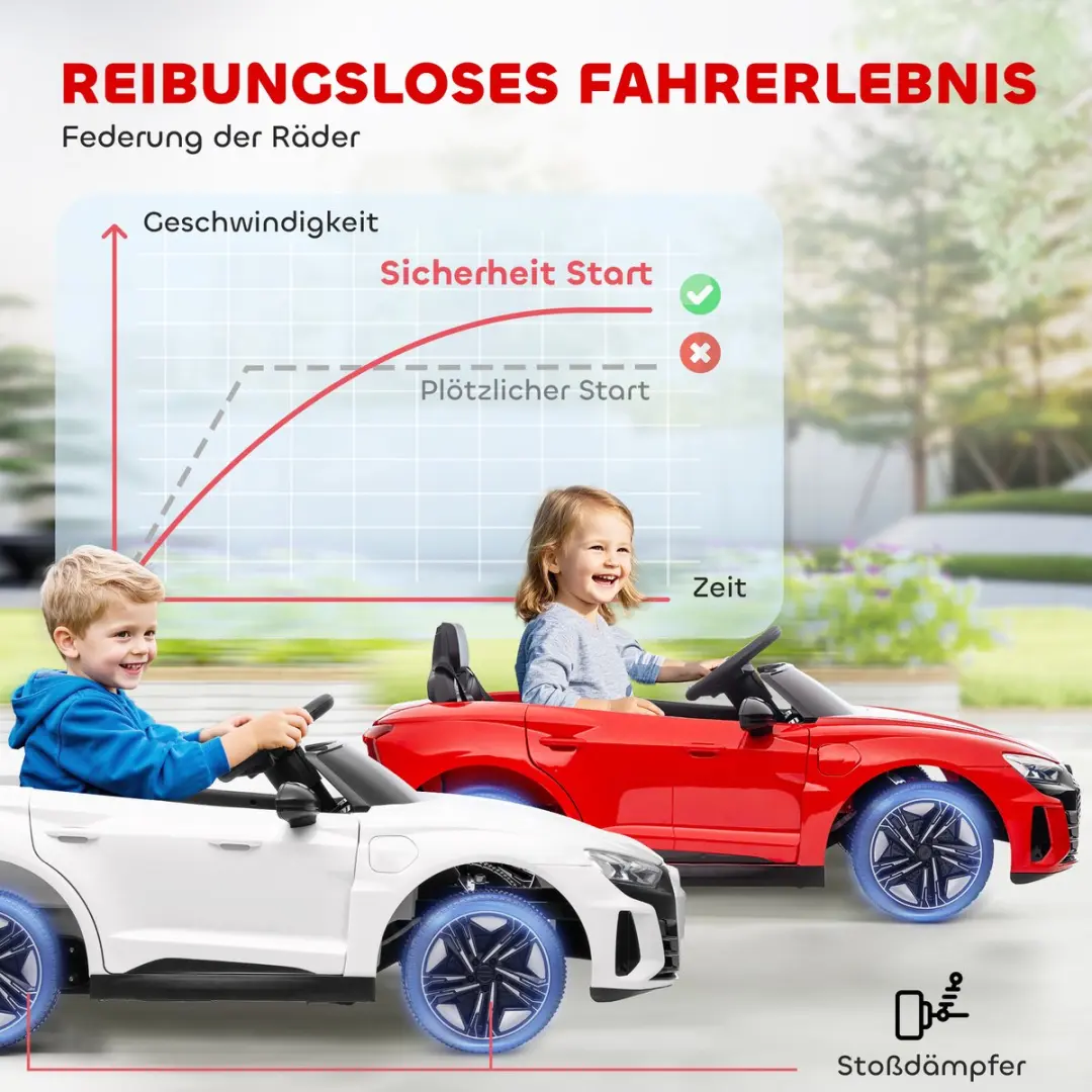 Homcom Speelgoedvoertuig Audi Licentie - Rood/Zwart