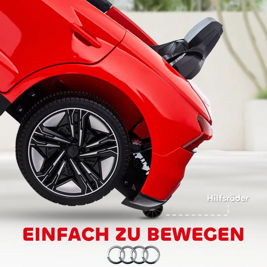 Homcom Speelgoedvoertuig Audi Licentie - Rood/Zwart - afbeelding 6 van 6