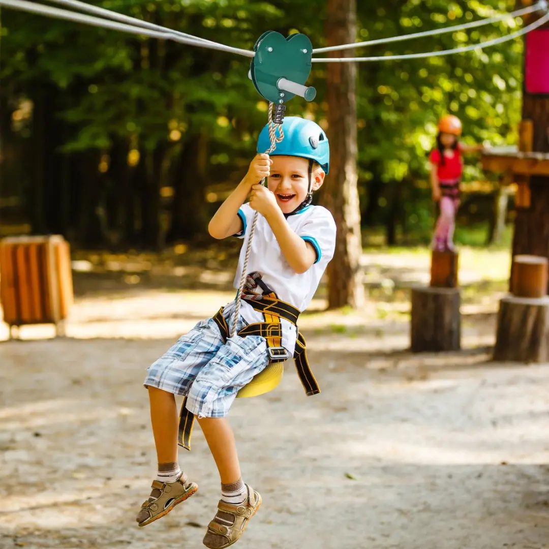 Outsunny Zipline Set 28x28x140cm - Geel