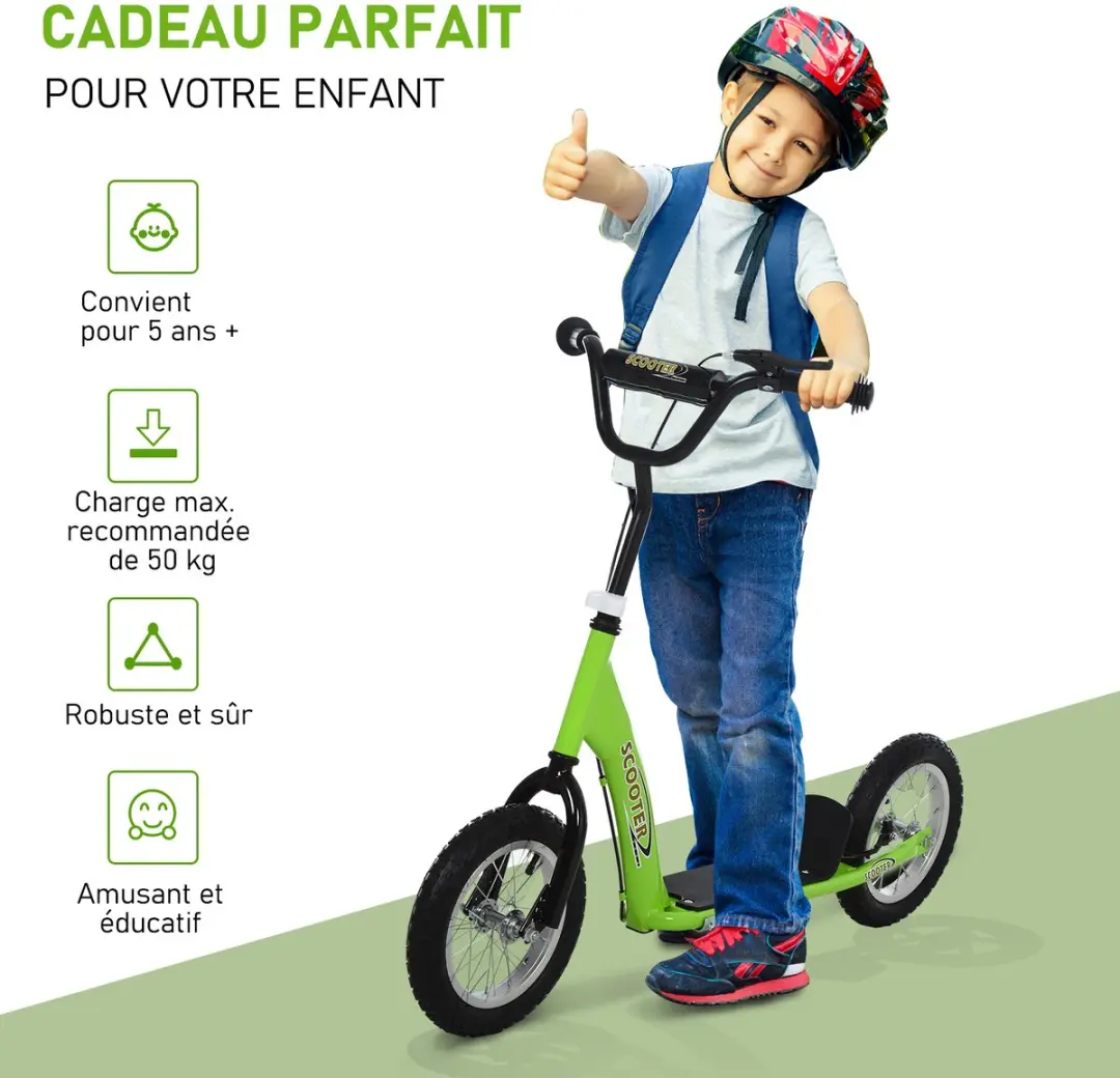 Homcom Kinderstep - Staal 117x52x85cm - Groen - afbeelding 6 van 6