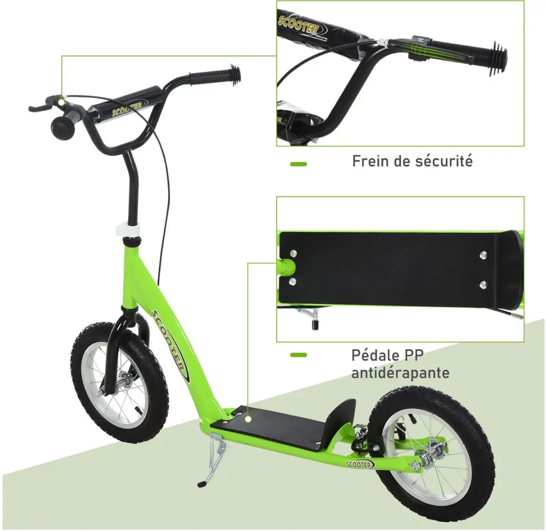 Homcom Kinderstep - Staal 117x52x85cm - Groen