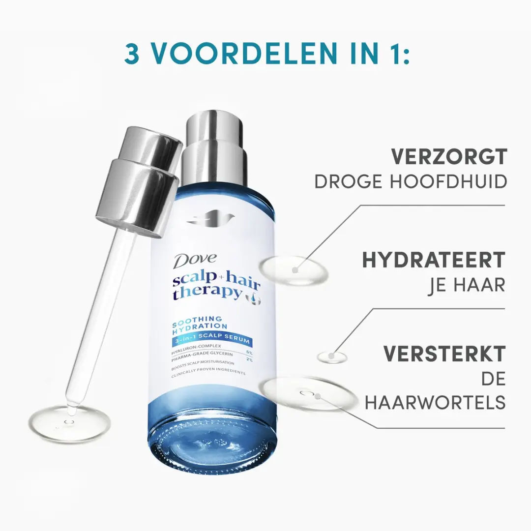 Dove Scalp + Hair Therapy Serum 135ml - 3 Stuks - afbeelding 4 van 6