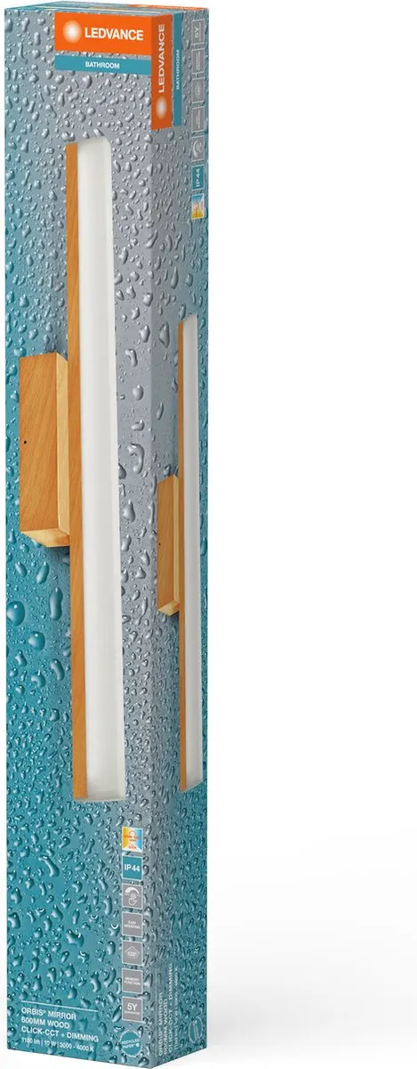 LEDVANCE Orbis Mirror 60cm Click CCT - 10W 950lm - Houten decor