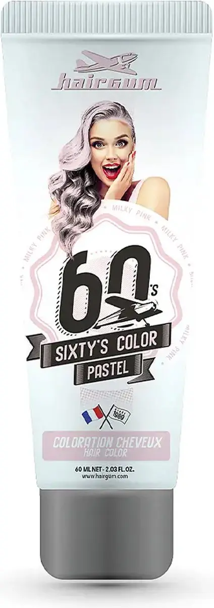 Hairgum Sixty's Color Milky Pink Semi-permanente Kleurstof 60ml