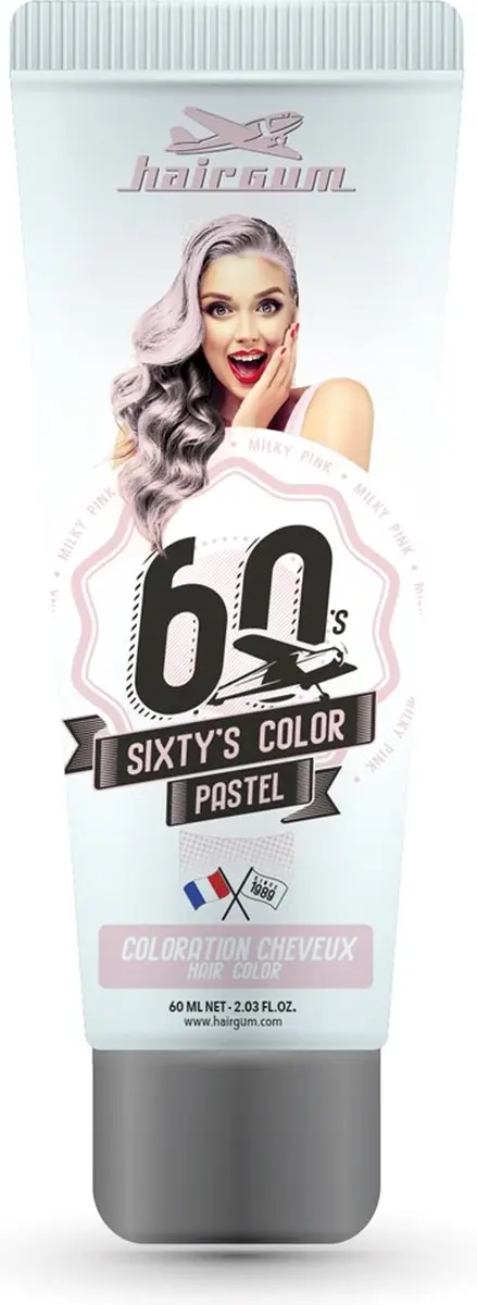 Hairgum Sixty's Color Milky Pink Semi-permanente Kleurstof 60ml