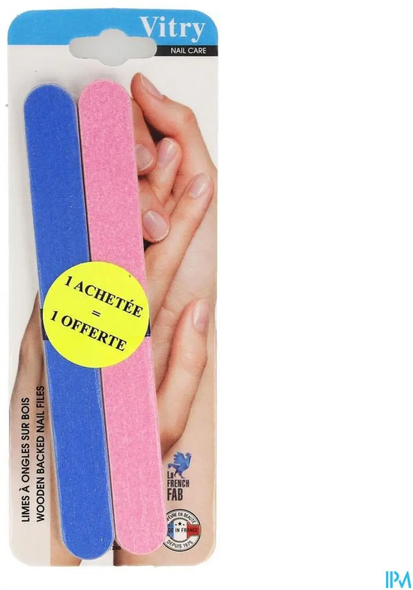 Vitry Nagelvijl Wood Backed Ref.68 - 5 Stuks - Blauw & Roze - afbeelding 6 van 6