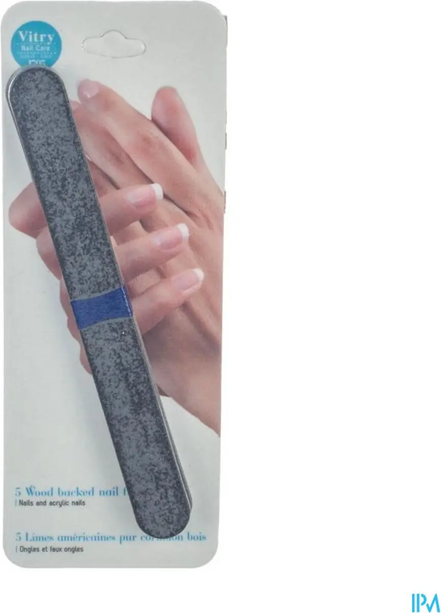 Vitry Nagelvijl Wood Backed Ref.68 - 5 Stuks - Blauw & Roze