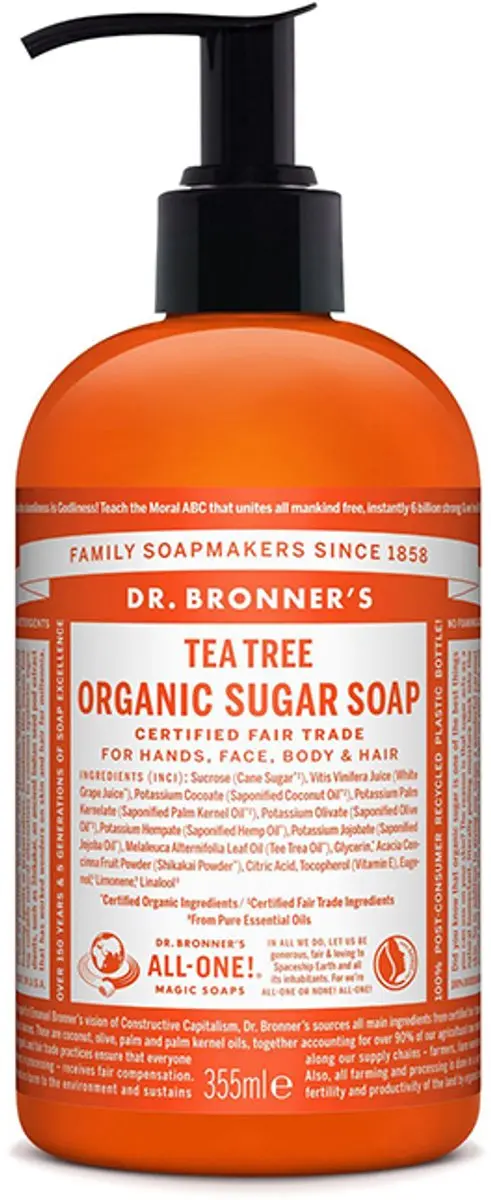 Dr. Bronner's Shikakai Zeep Tea Tree 355ml - afbeelding 6 van 6