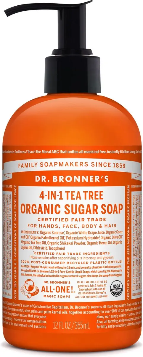 Dr. Bronner's Shikakai Zeep Tea Tree 355ml