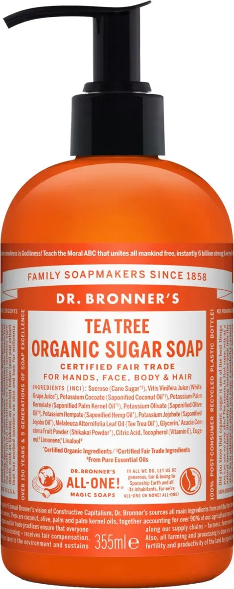 Dr. Bronner's Shikakai Zeep Tea Tree 355ml