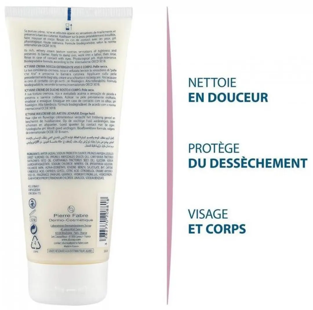 Ducray Ictyane Crème De Douche Lavante 200ml