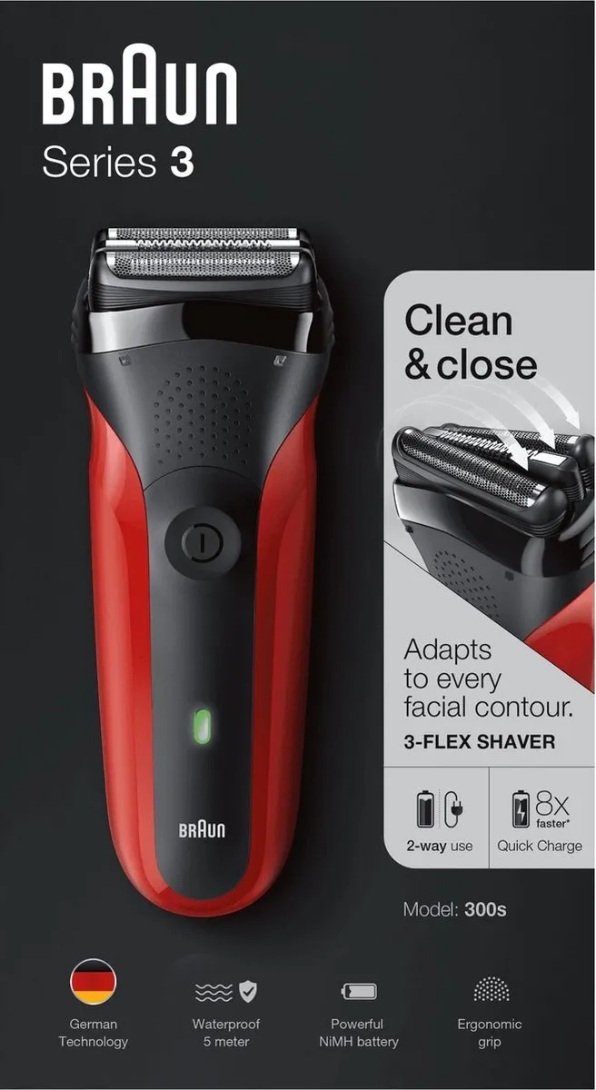 Braun Series 3 300s Elektrisch Scheerapparaat 81569932 - Rood