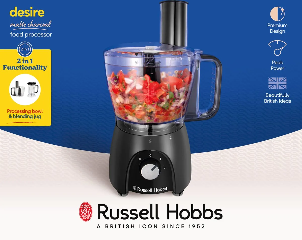 Russell Hobbs Desire Foodprocessor 900W - Zwart
