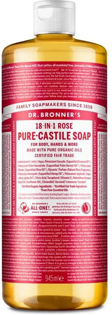 Dr. Bronner's Vloeibare Zeep Rozen 945ml