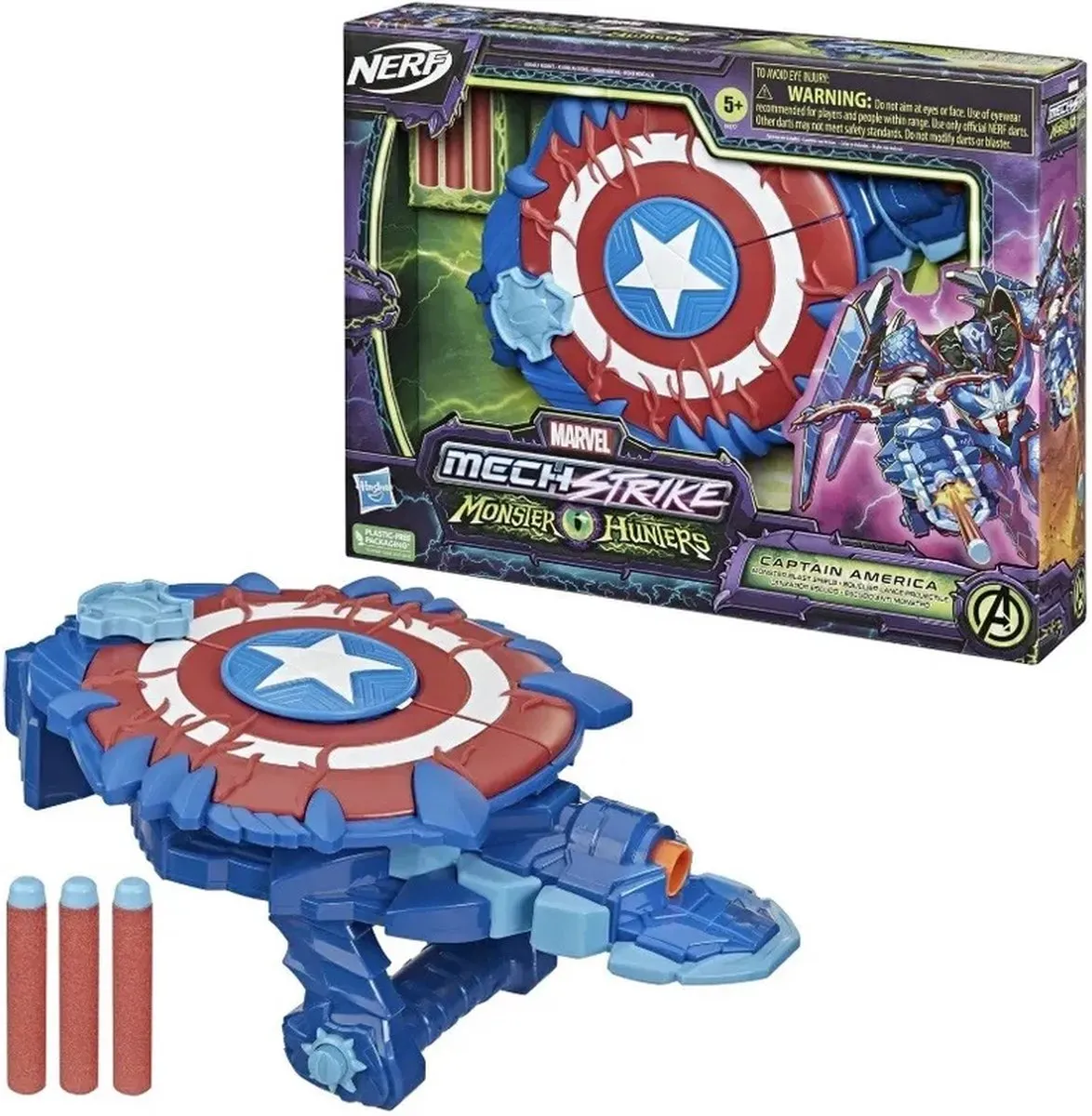 Nerf Marvel Mech Strike Monster Hunters Captain America