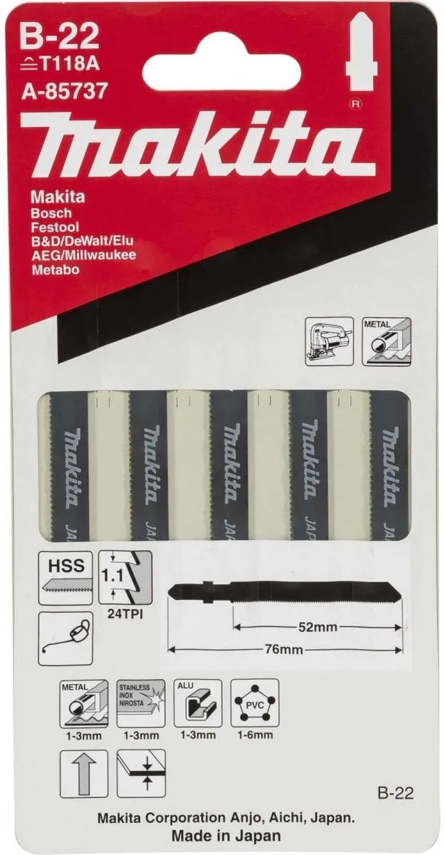 Makita Decoupeerzaagblad B22 Hout/Kunststof A-85737