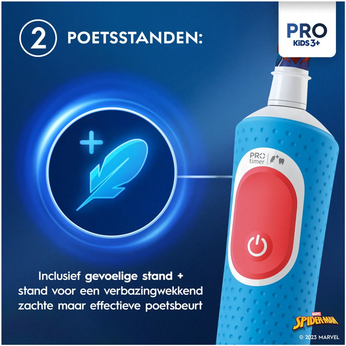 Oral-B Pro Kids Spider-Man Elektrische Tandenborstel - 2 Opzetborstels - Blauw