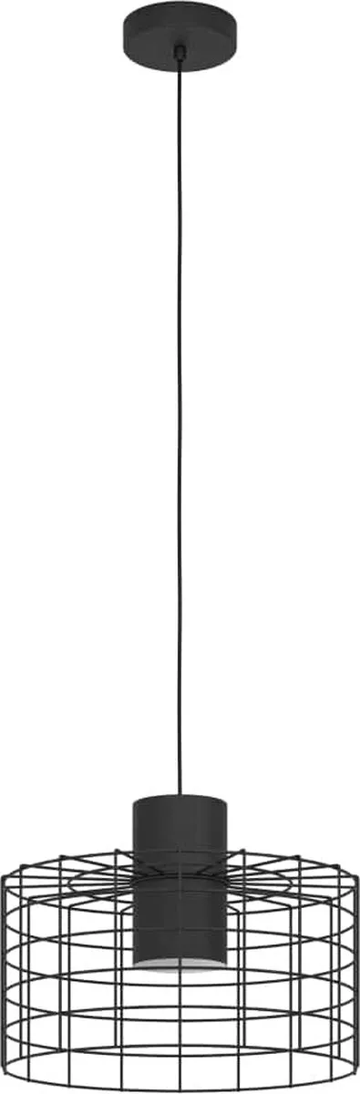 Eglo Milligan Hanglamp E27 - Industrieel Ø38cm - Zwart/Wit