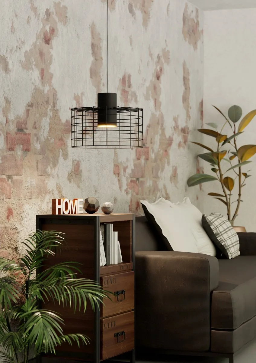Eglo Milligan Hanglamp E27 - Industrieel Ø38cm - Zwart/Wit - afbeelding 6 van 6