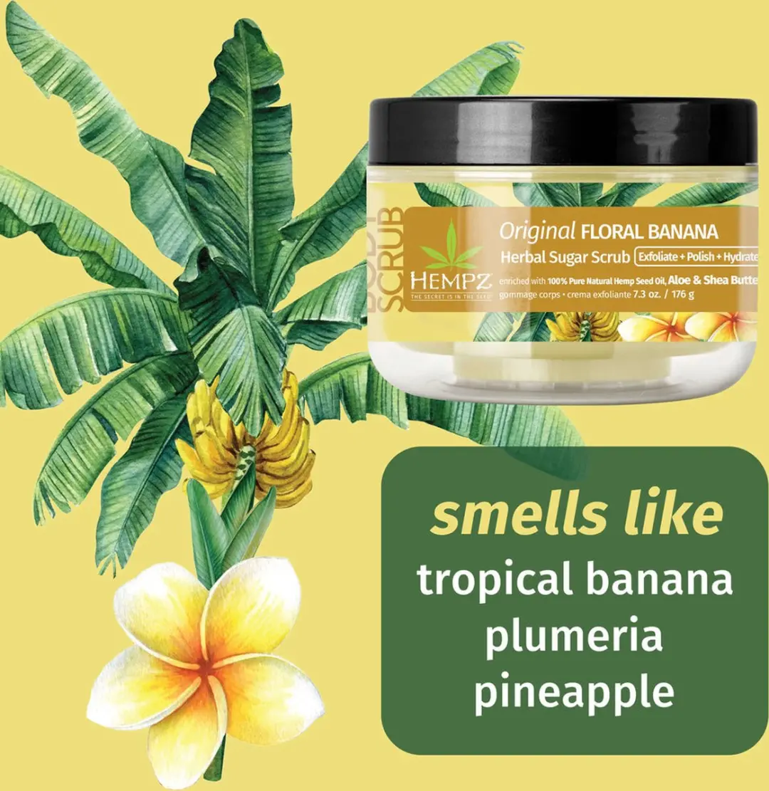 Hempz Original Floral Banana Herbal Sugar Scrub 176g