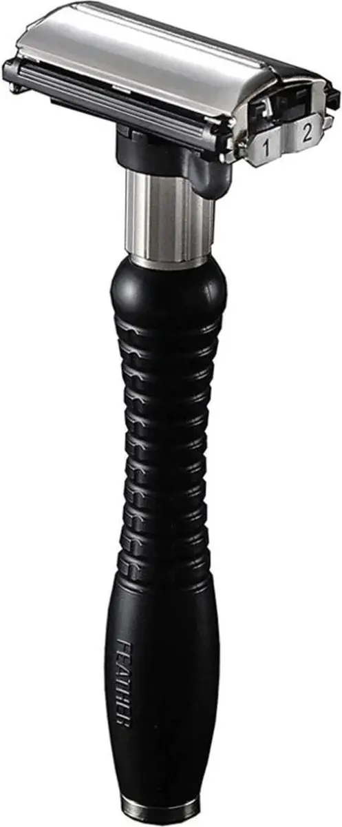 Feather Adjustable Safety Razor - 5 Mesjes - Zwart - afbeelding 6 van 6