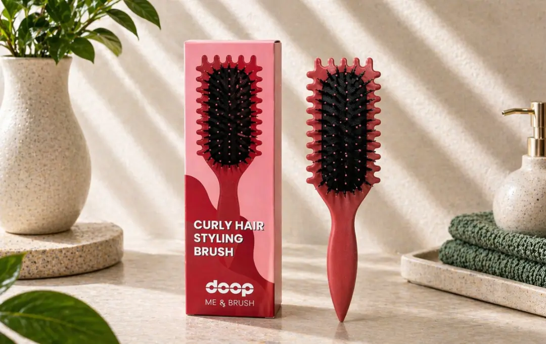 Doop Me & Brush Curly Hair Stylingborstel - Rood