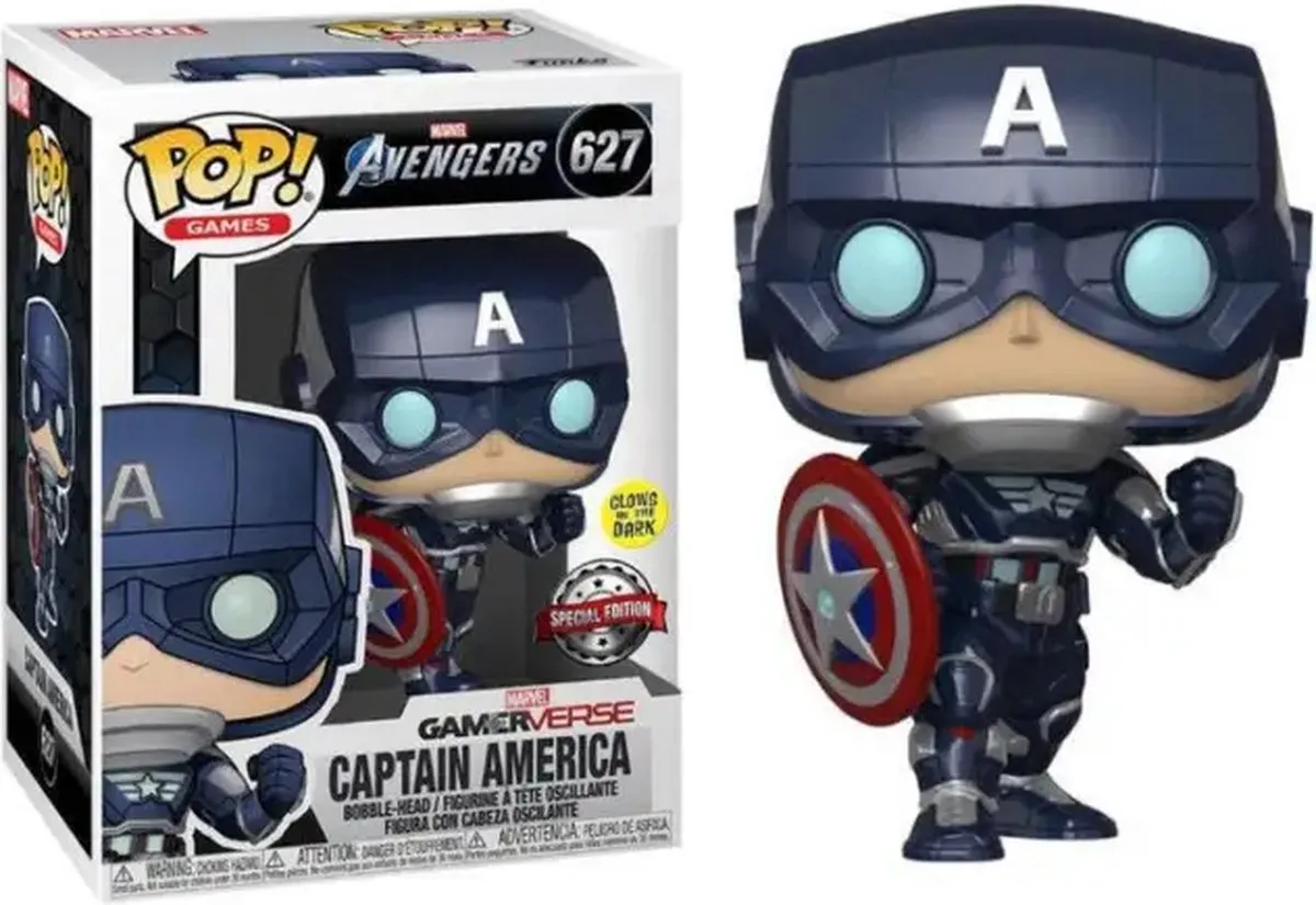 Funko POP! Games Captain America GITD #627 Marvel's Avengers