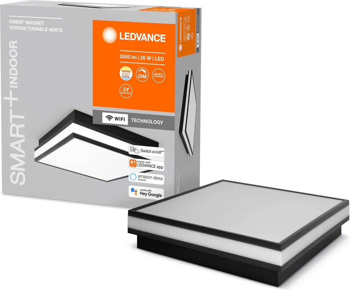 LEDVANCE Decorative Ceiling Wifi 26W Tunable White - Zwart