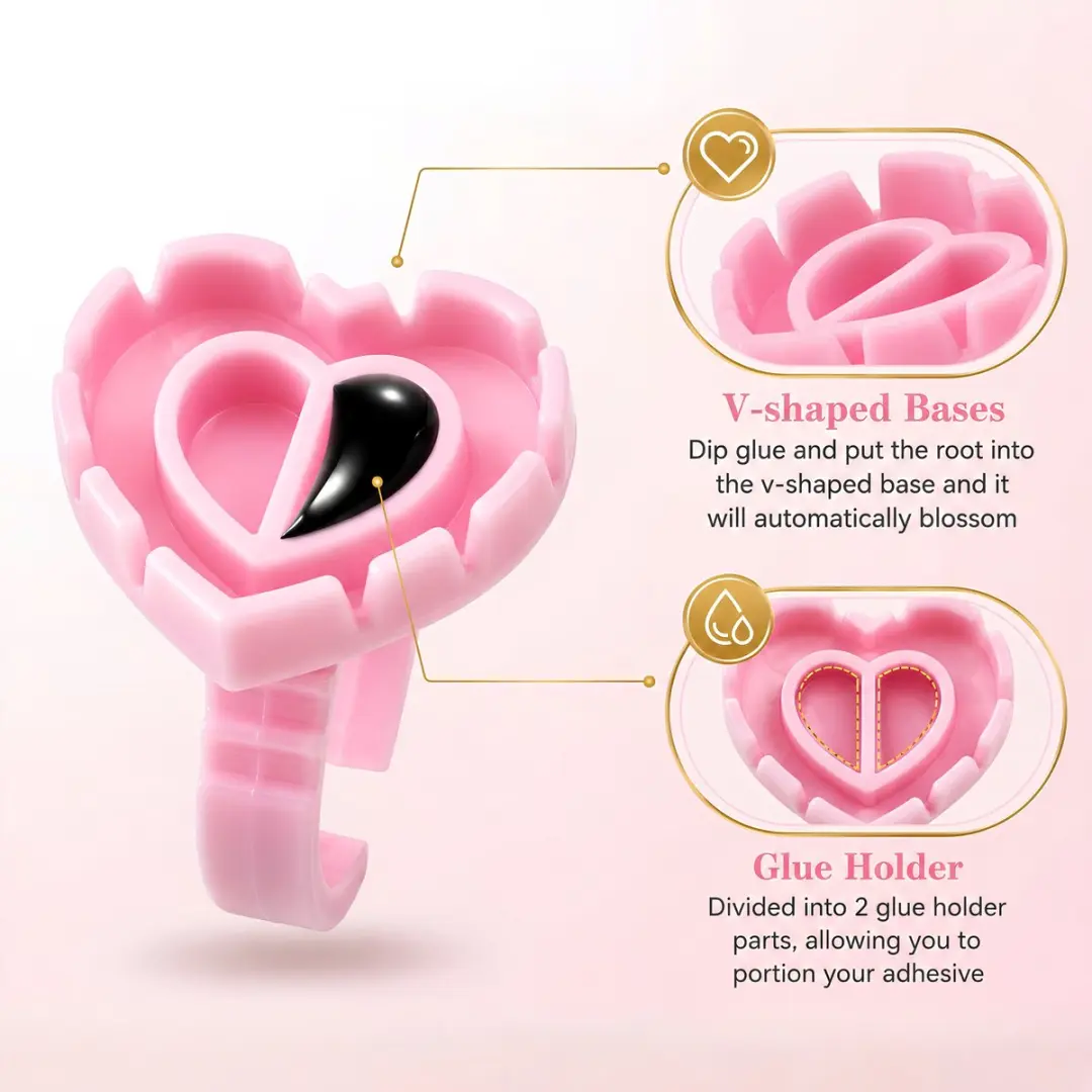 Guardian Beauty Wimper Extensions Lijmringen Hartvormig - 50 Stuks