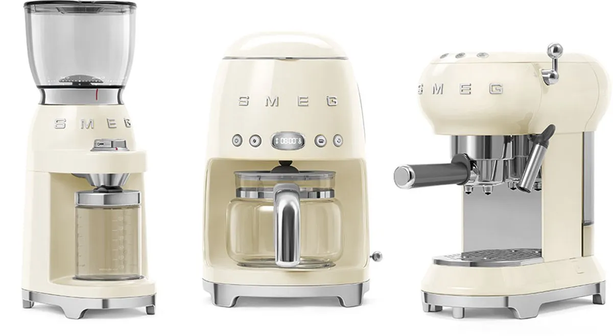 Smeg CGF11CREU Elektrische Koffiemolen - 150W - 30 Maalstanden - Crème