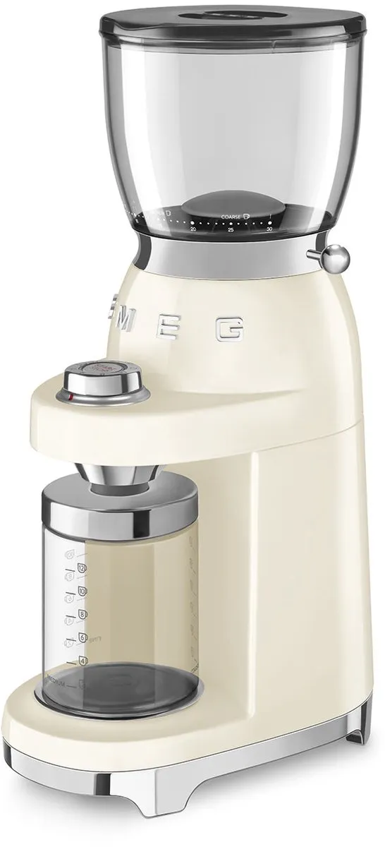 Smeg CGF11CREU Elektrische Koffiemolen - 150W - 30 Maalstanden - Crème