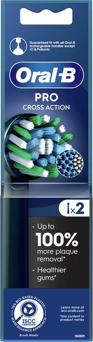 Oral-B Pro Cross Action Opzetborstels - 2 Stuks - Zwart