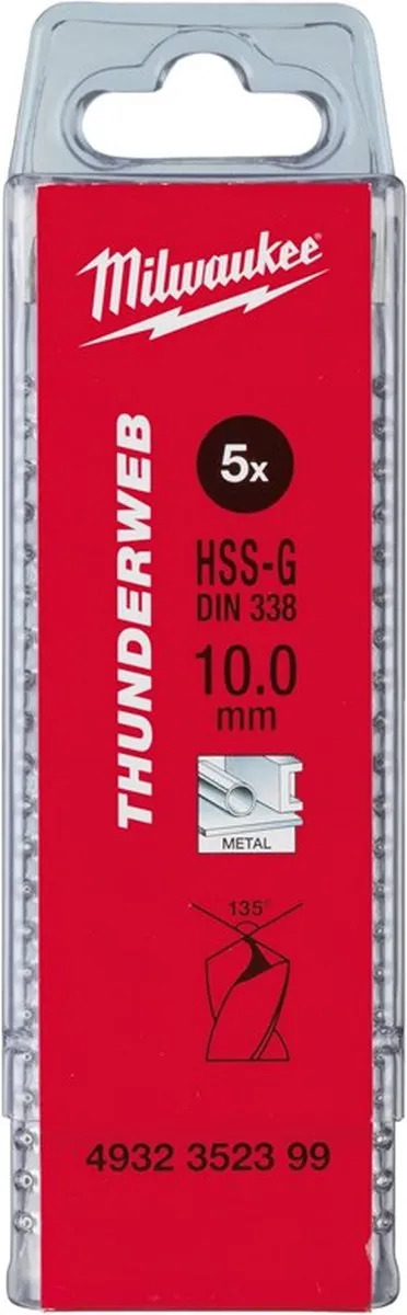 Milwaukee Thunderweb Metaalboren DIN 338 5 Stuks