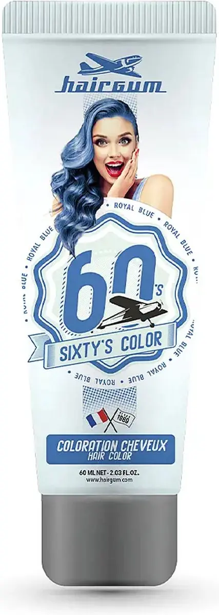Hairgum Sixty's Color Royal Blue Semi-permanente kleurstof 60ml