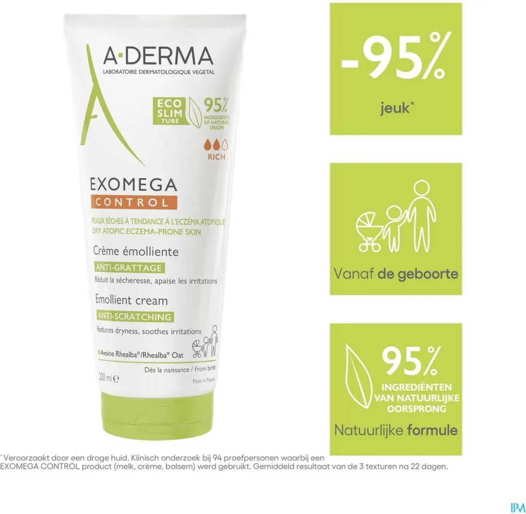 A-Derma Exomega Control Jeukwerende Crème 200ml