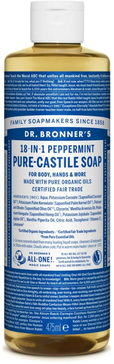 Dr. Bronner's Vloeibare Zeep Peppermint 475ml