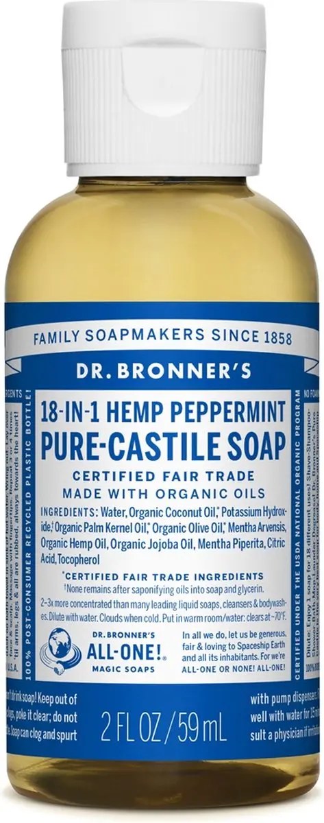 Dr. Bronner's Vloeibare Zeep Peppermint 475ml
