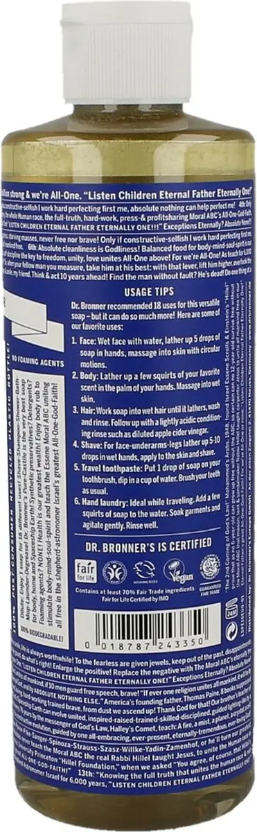 Dr. Bronner's Vloeibare Zeep Peppermint 475ml - afbeelding 6 van 6