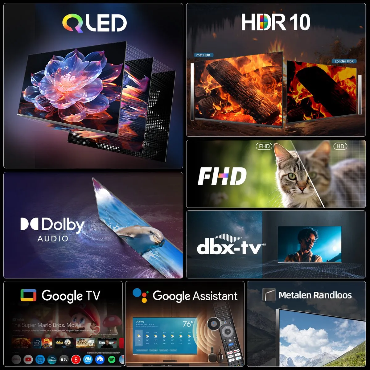 CHiQ L43QST QLED Pro Smart TV 43" - Full HD - Zwart