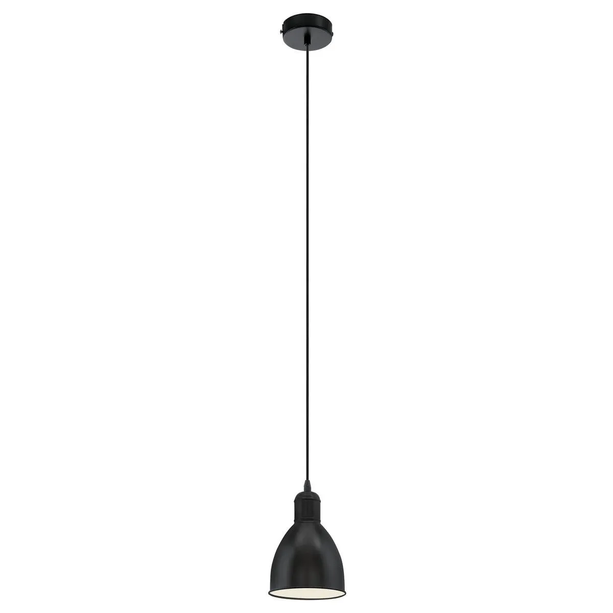 Eglo Vintage Priddy Hanglamp Ø16cm - Zwart/Wit
