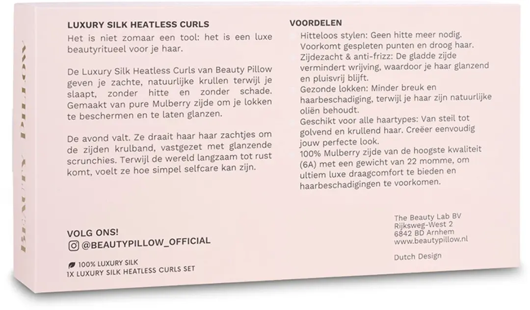 Beauty Pillow Luxury Silk Heatless Curls 22 Momme - Zwart