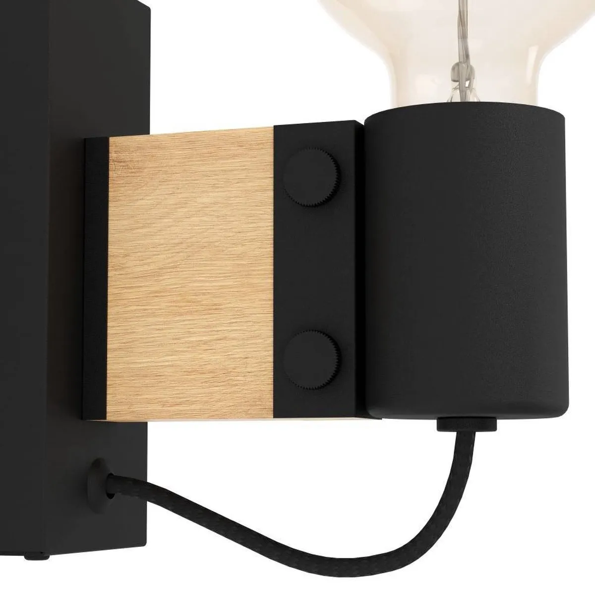 Eglo Bailrigg Wandlamp E27 - Zwart/Bruin