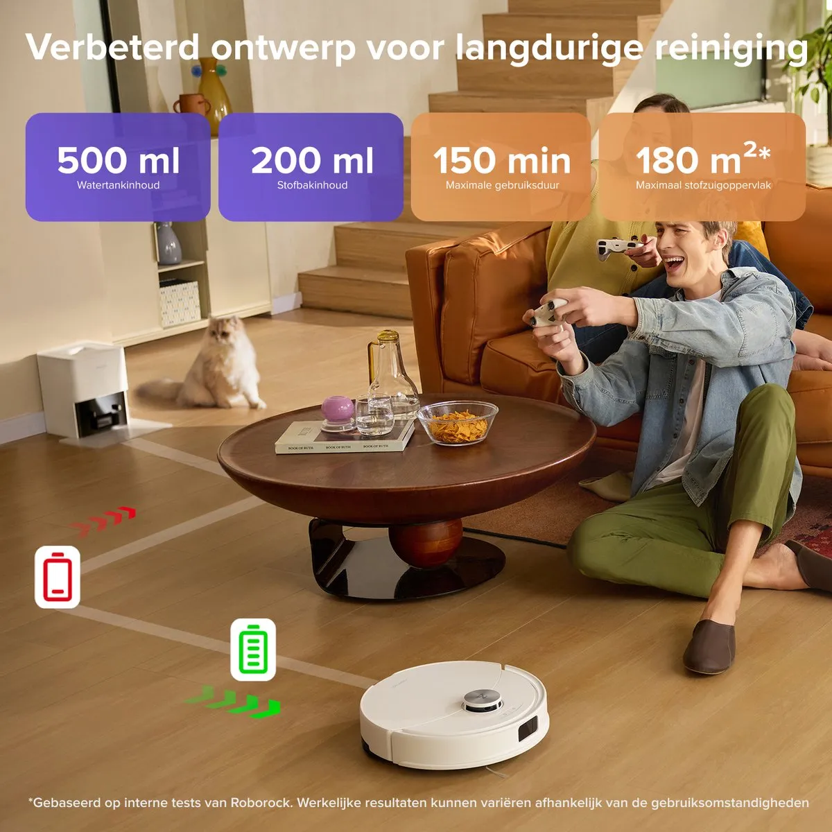 Roborock Q10 S5+ Robotstofzuiger - 10.000 Pa - Wit - afbeelding 6 van 6