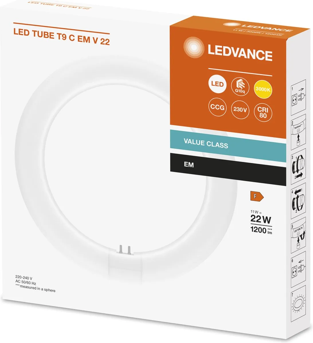 LEDVANCE LED Buis T9 Value Circulair 11W 1200lm Warm Wit - Mat