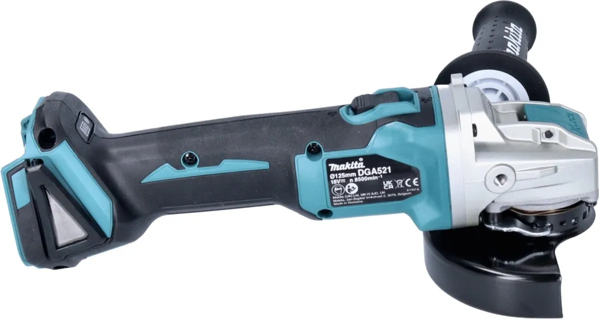Makita DGA521RT1X1 Haakse Slijper 18V 125mm X-LOCK Brushless - 5,0Ah Accu